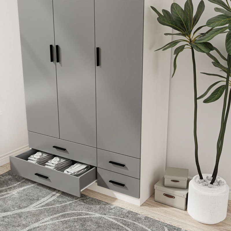 Retonia Manufactured Wood Wardrobe, White/Grey