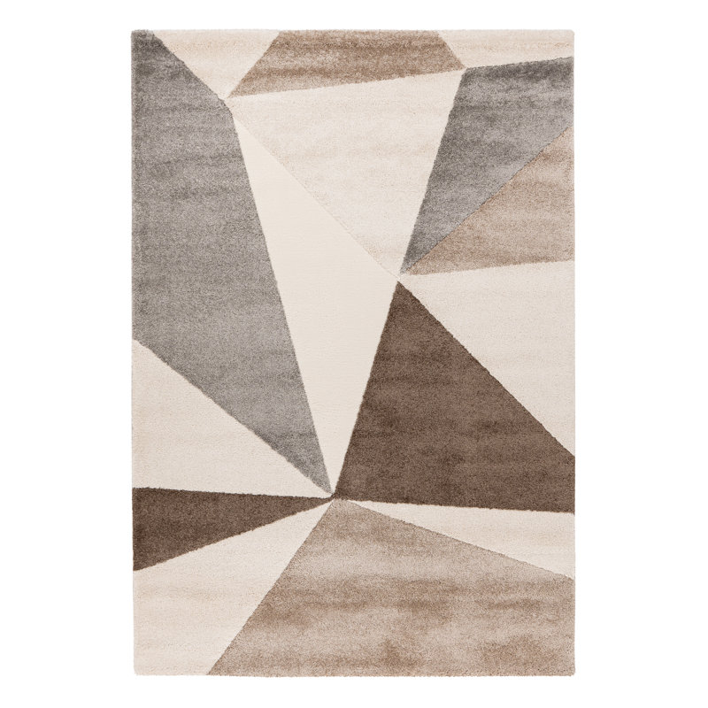 Canyon Geometric Area Rug, Rectangle 160 x 230cm, Taupe