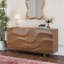 Buffet 63 "à motif de vagues moderne avec 4 portes, tablettes réglables et finition grain de bois noyer