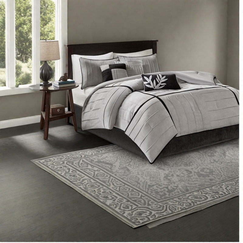 Ensembles de literie en faux suède doux, grand, confort Pintuck moderne pour la maison