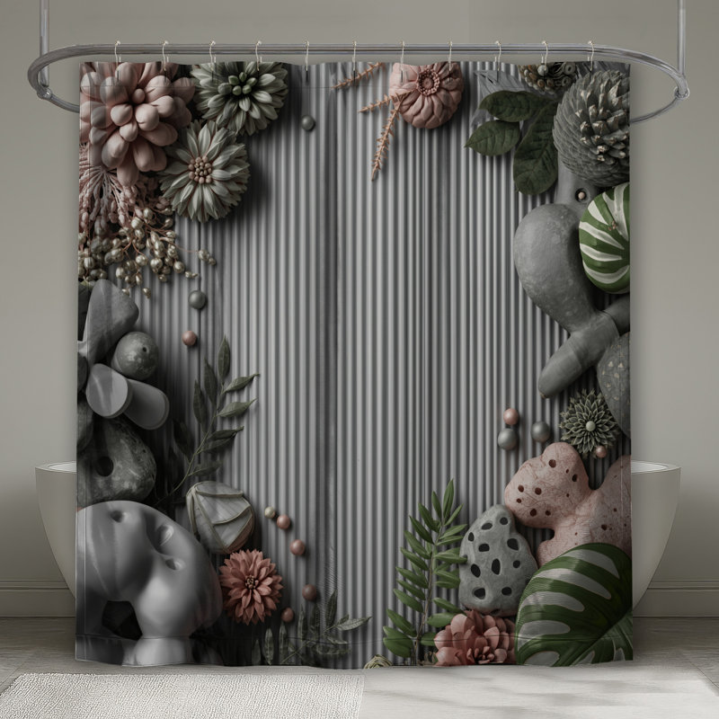 Rideau de douche Botanical Arrangement, L 70 po x H 93 po