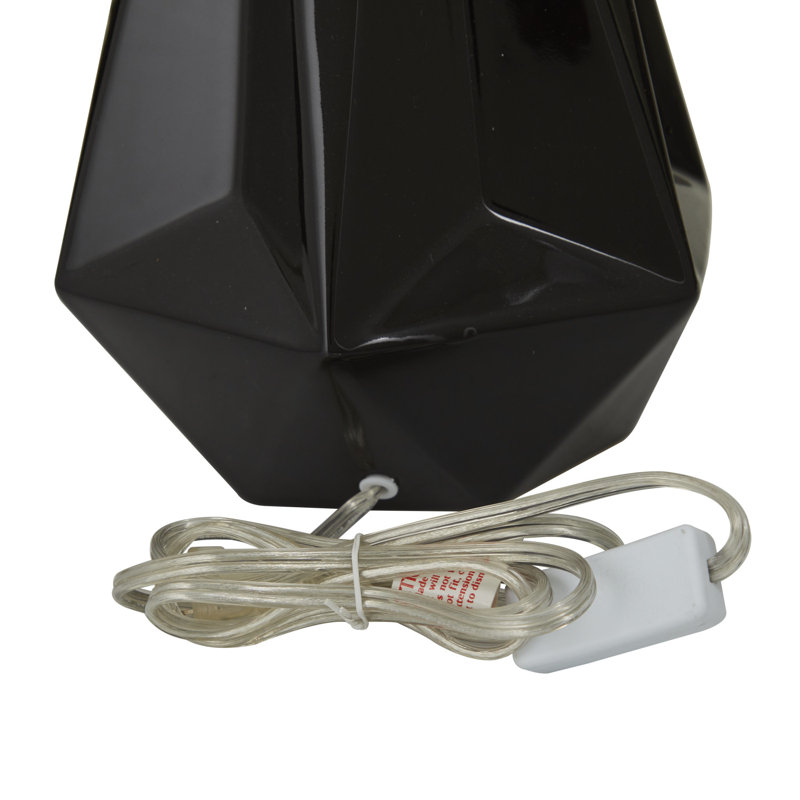 Cosmoliving By Cosmopolitan Modern Ceramic Table Lamp, Black