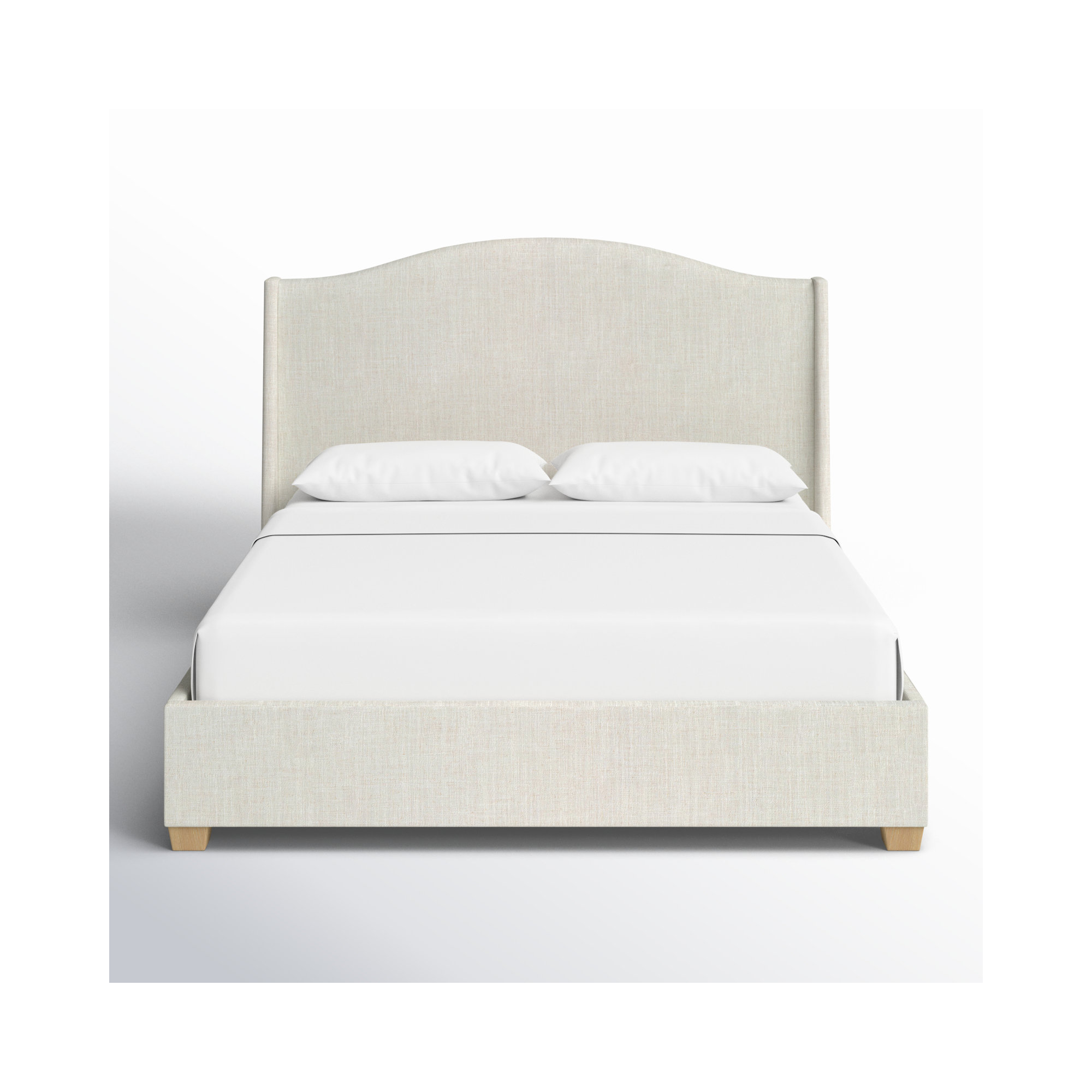 Allis Upholstered Wingback Bed, Twin, Classic Talc Linen