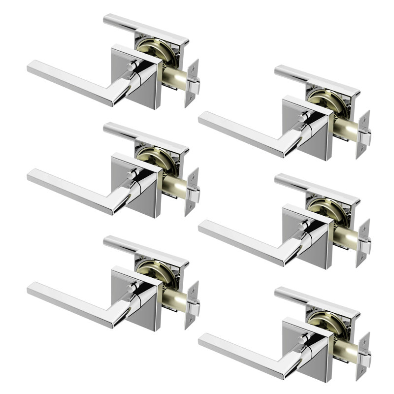 Quadra Privacy Door Lever Modern Concealed Design For (Bed & Bath) – Sleek Minimalist Style in Chrome, Chrome