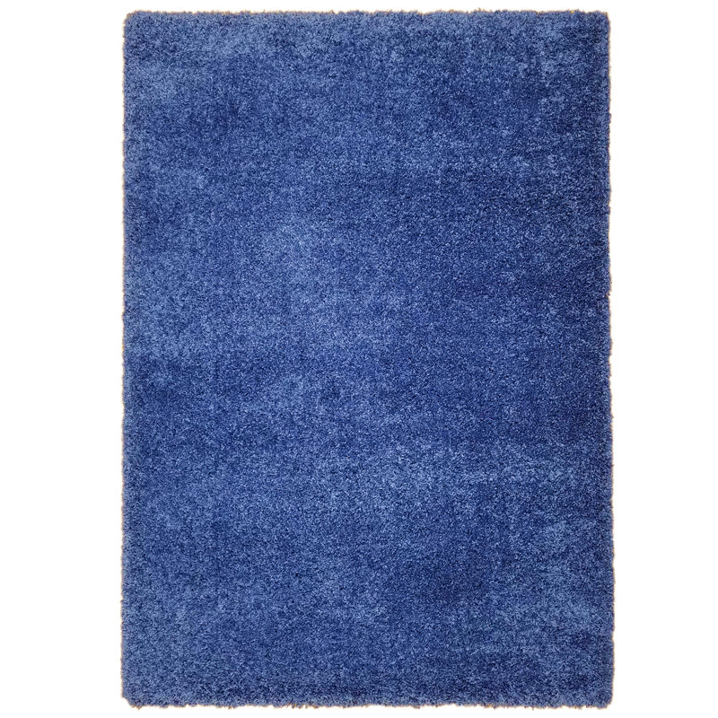 Tapis bleu marine à poils longs Anie, Rectangle 3 pi 3 po x 4 pi 8 po