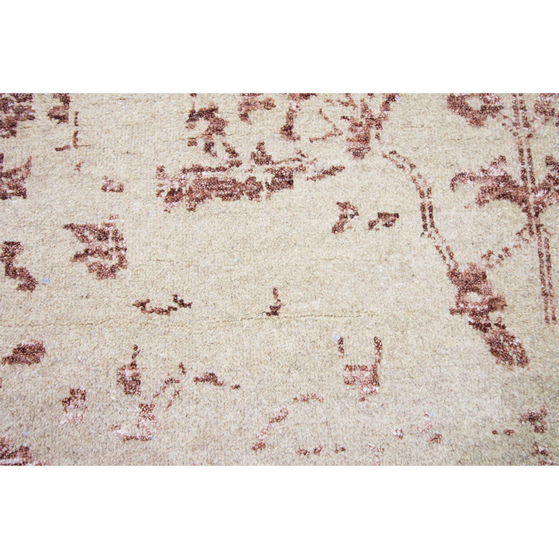 Floral Area Rug in Natural/Wine, Rectangle 10' x 14'