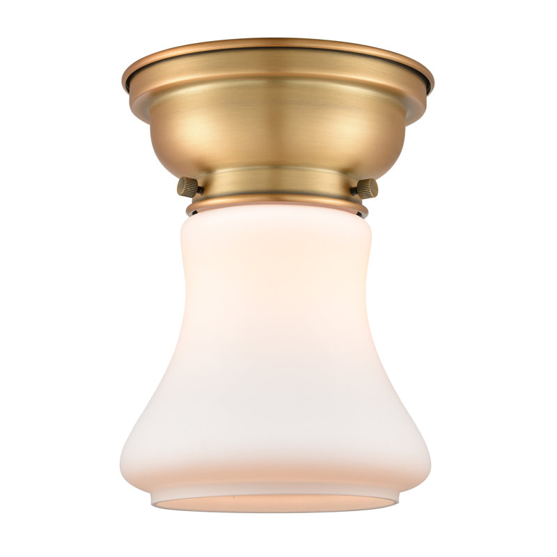 Heid Glass Flush Mount, Matte White, No Bulb Included