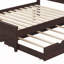 Lit plateforme en bois avec tête de lit simple et lit gigogne Jadaya