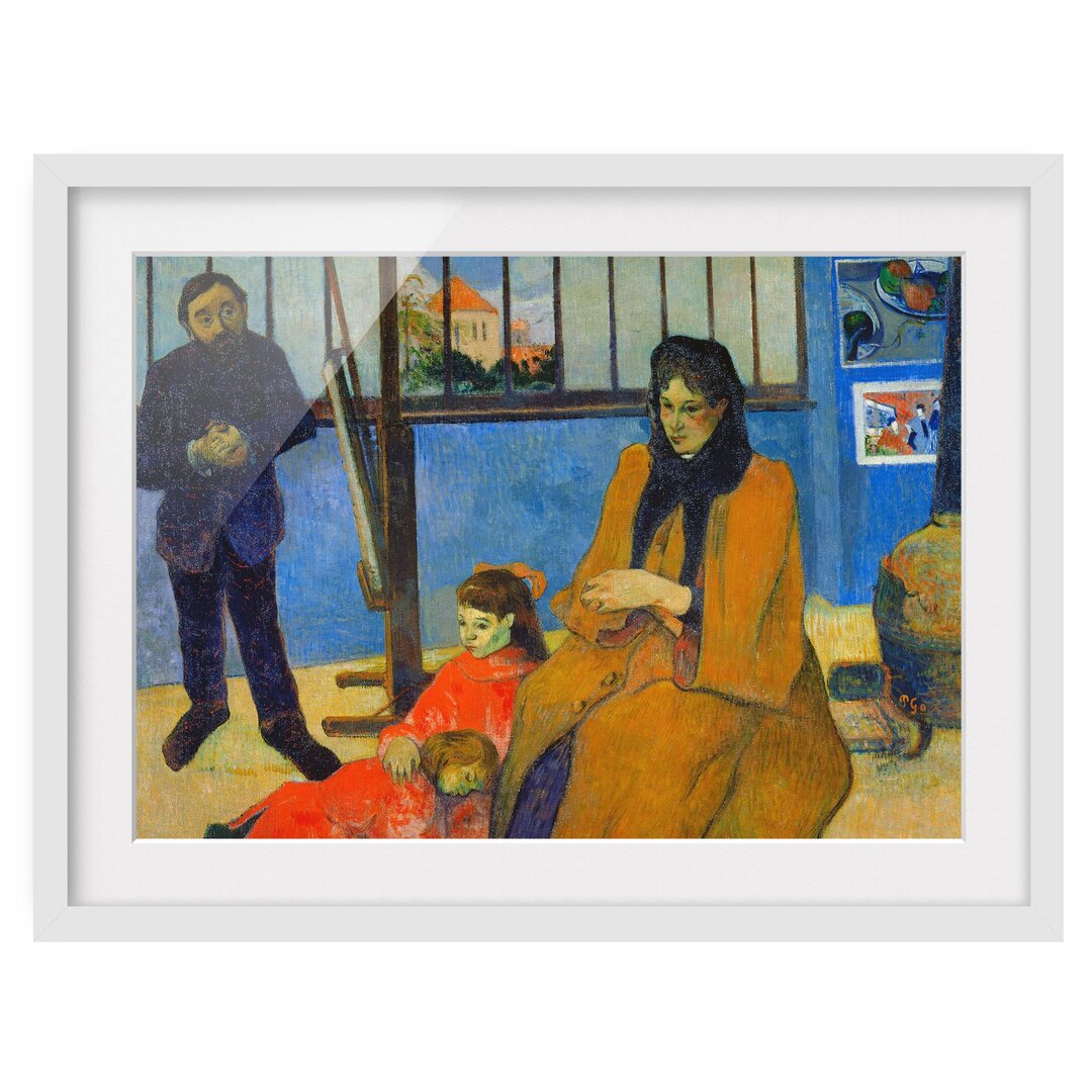 Gerahmtes Poster Die Familie Schuffenecker von Paul Gauguin