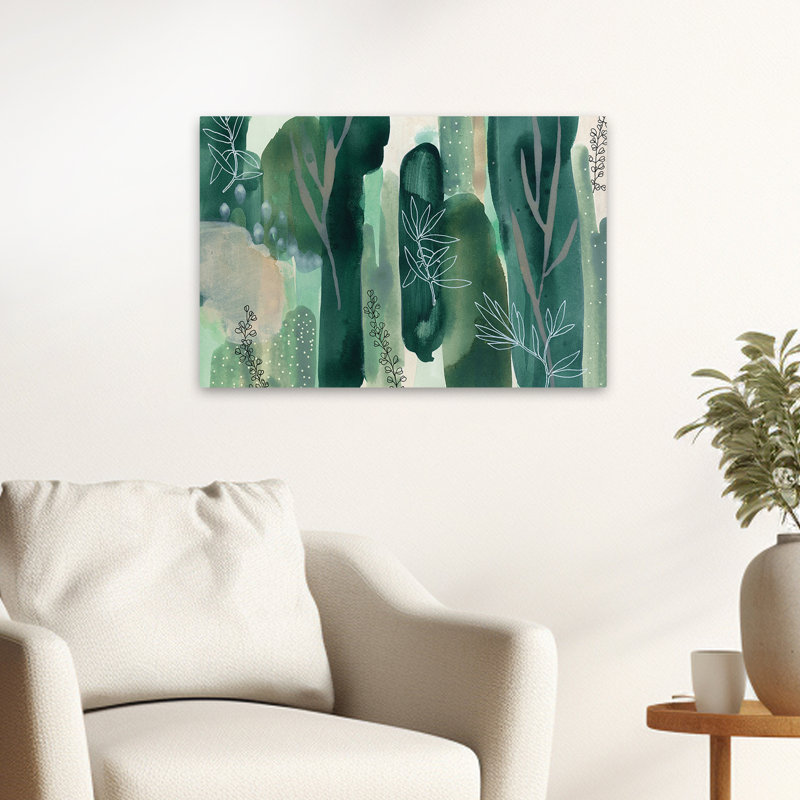 Abstrait - forêt cachée, H 16 po x l 24 po