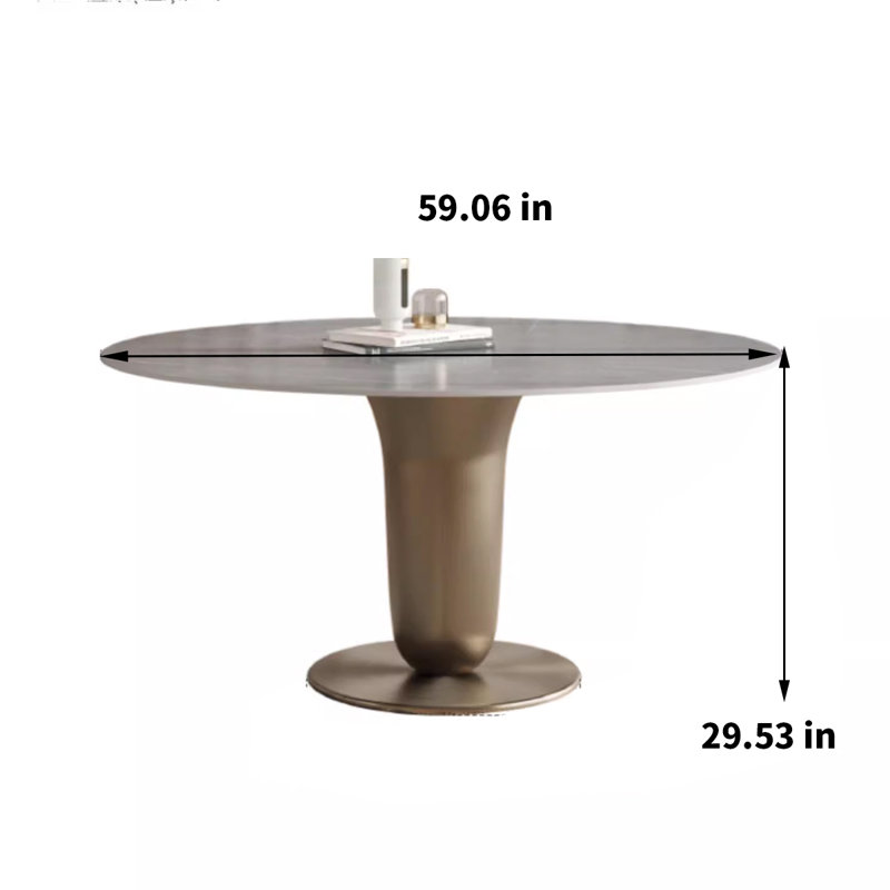 Table de salle à manger moderne et légère, H 29,53 po x L 59,06 po x l 59,06 po