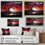 Red Tree Silhouette Symphony I, reproduction d'art sur toile-686652908-686652909