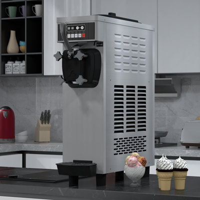 Soft Serve Ice Cream Machine - 4.7 To 5.8 Gal/H, LCD Touch Screen, 1200W