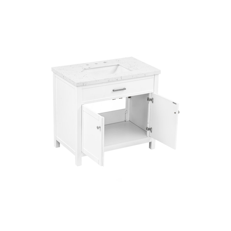 Meuble-lavabo 37 po avec comptoir en pierre reconstituée