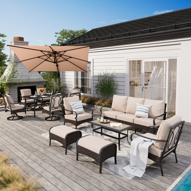 13-person outdoor patio furniture sets , 29.9" H x 67" L x 38" D