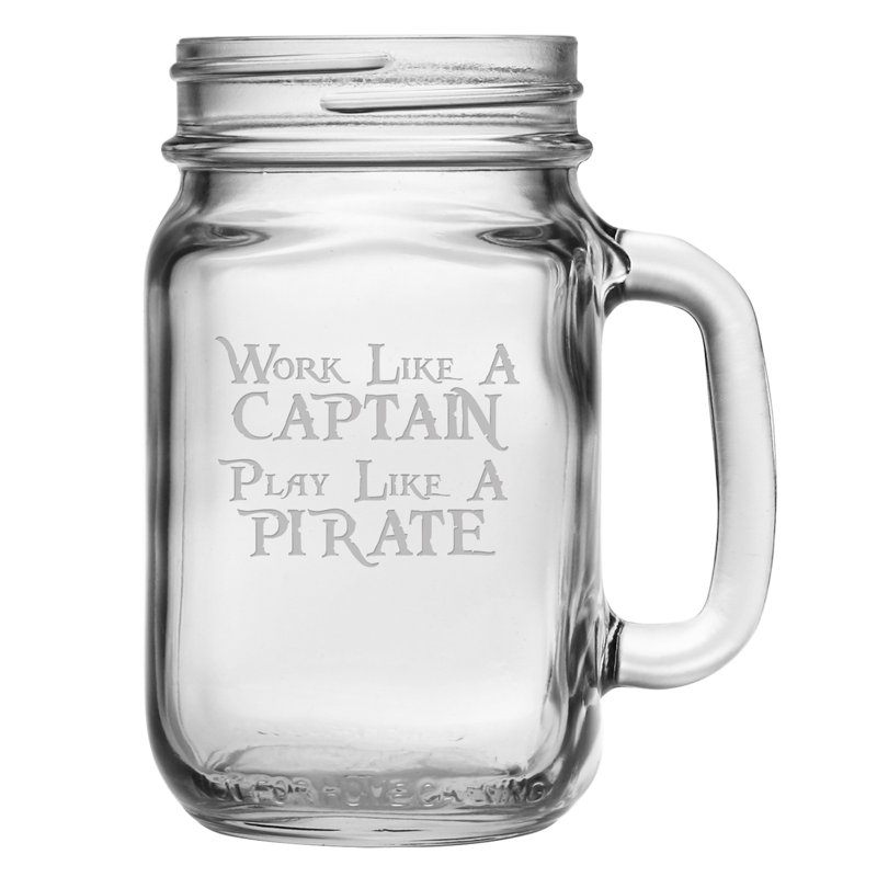 Pot de mason en verre 16 oz qui fonctionnent comme un pirate