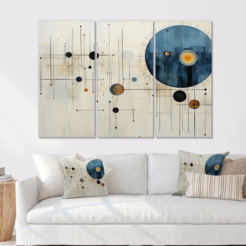 «Folk Religion Cosmic Ocean II», ensemble d'impressions d'art mural, Toile tendue, H 28 po x l 36 po x P 1 po