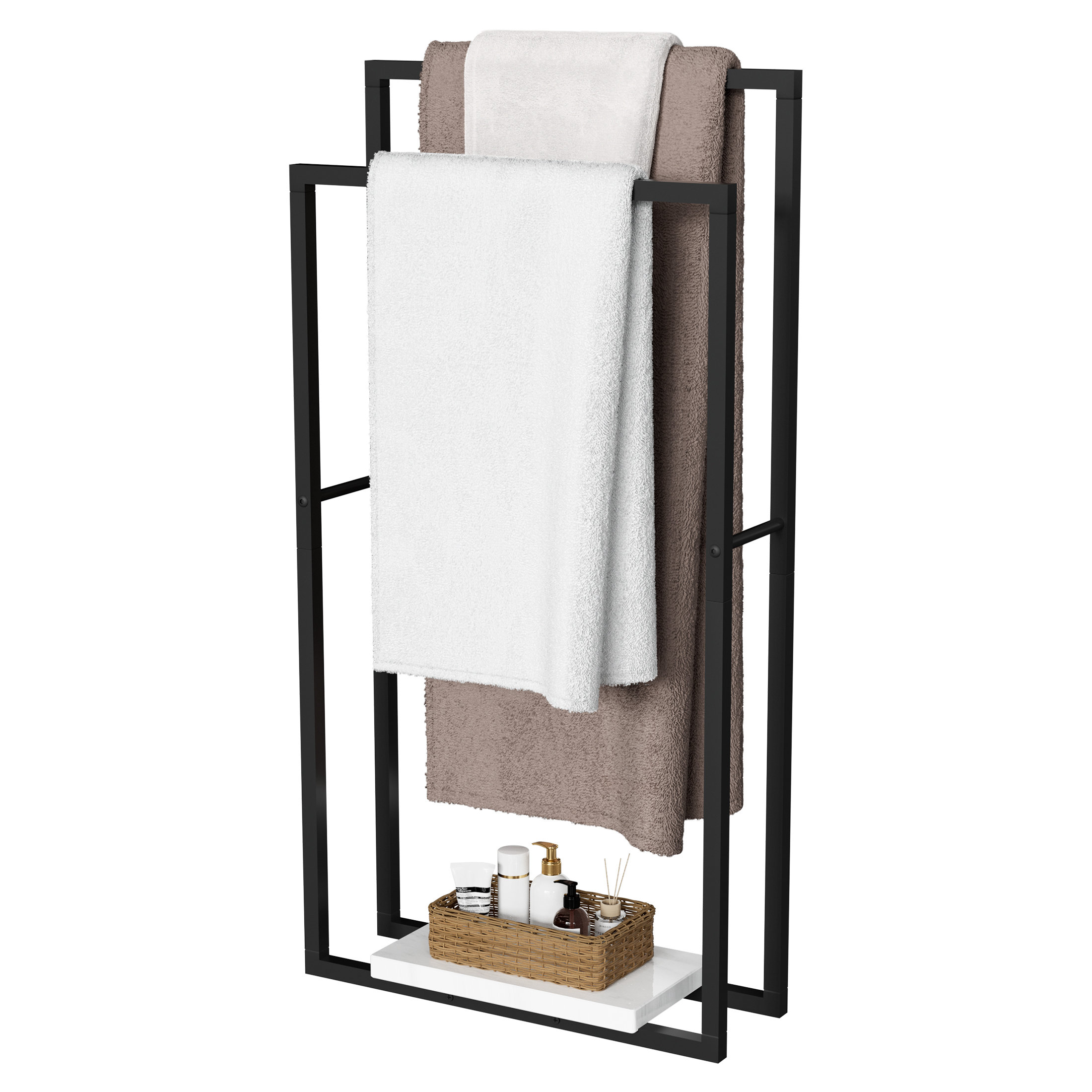 QIANXING 3 Tier Free Standing Towel Rack for Bathroom Display Rack