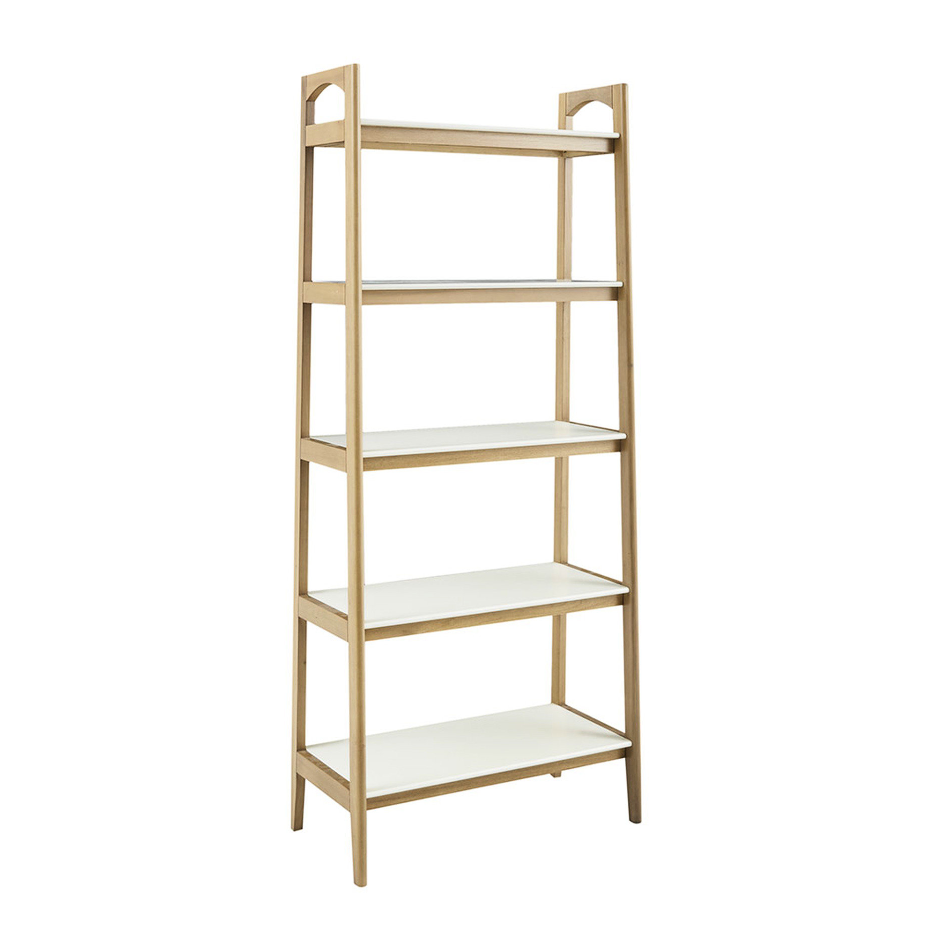 ArtisanArcade Mid-Century Inspired 5 Shelf - Natural Wood, White ...