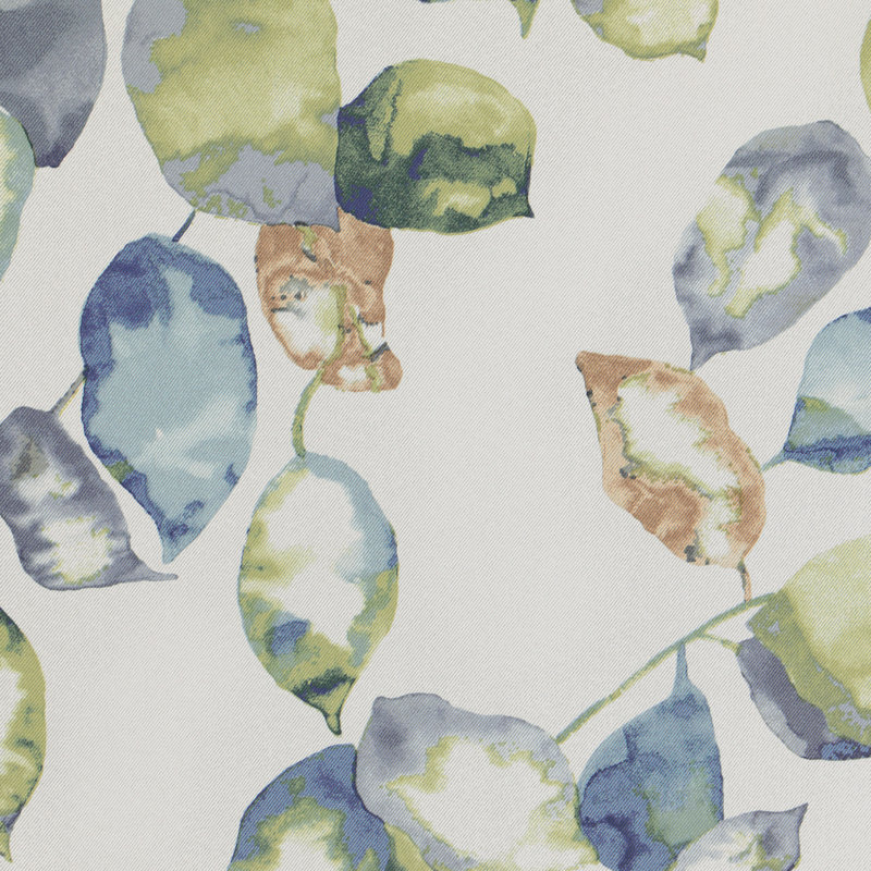 Yellow and Blue Floral Blackout Polyester Curtain Panel