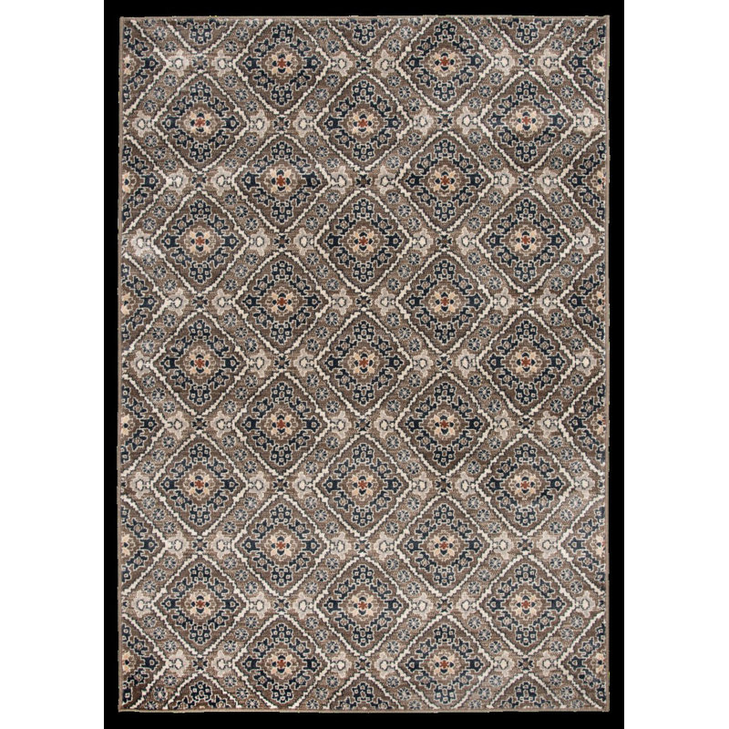 Annalise Latte Brown and Cream Trellis Indoor Area Rug, 26"x25'
