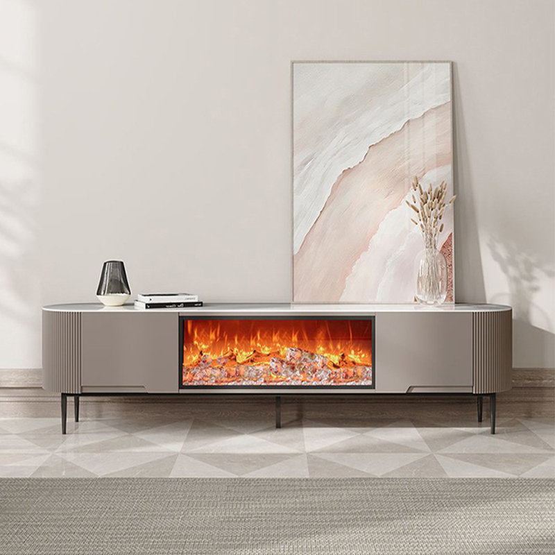 Meuble télé avec foyer à flamme simulée, 70.87"