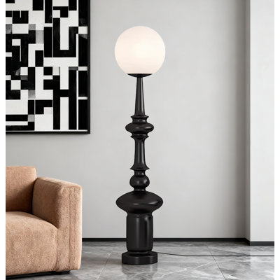 Luminaire sphérique colonne Mid-Century