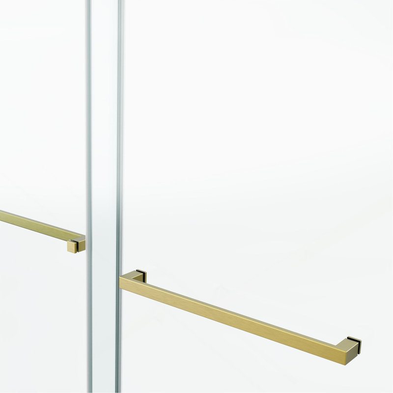 Porte de douche coulissante double sans cadre 48 x 76 po, porte de douche double, verre trempé de 3/8 po (10 mm), acier inoxydable