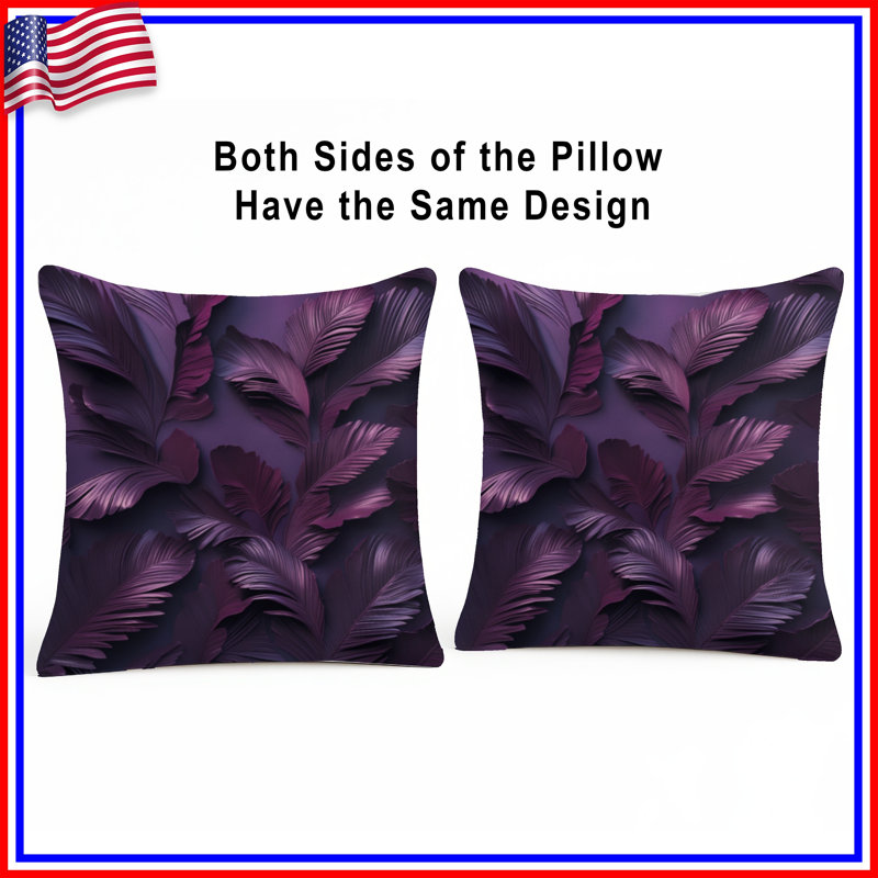 Coussins décoratifs mauves, 16 po x 16 po