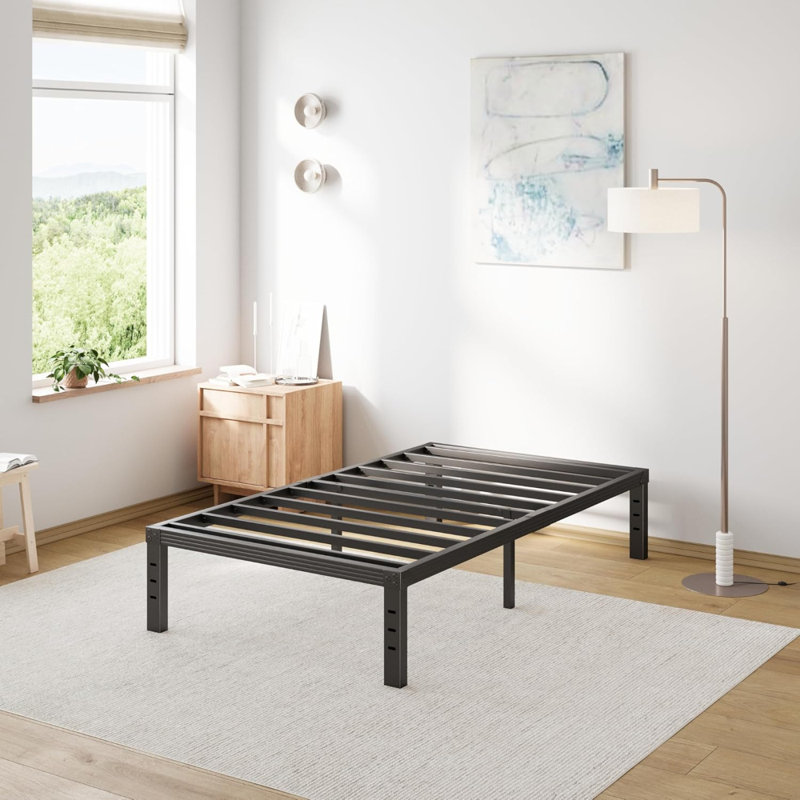 Bed Frame, MetalBed Frame Bed Frame No Box Spring Needed, Heavy Duty PlatformBed Frame With Storage Space, SturdyBed Frame Size Non-Slip Noiseless