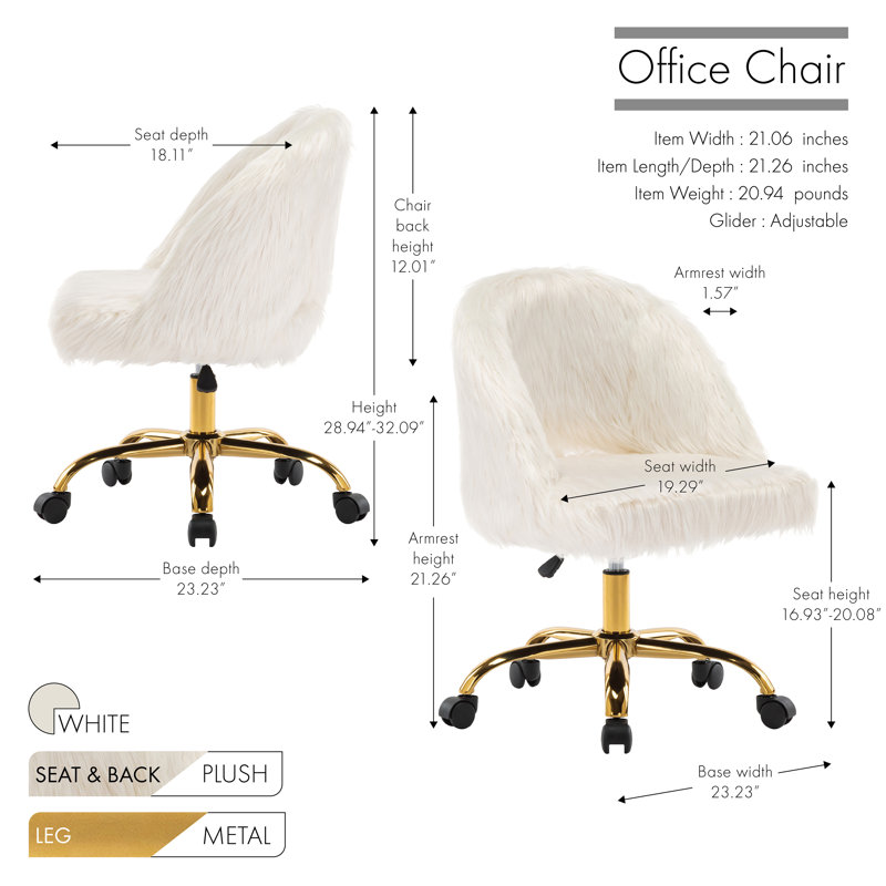 Polyester Blend Task Chair, White
