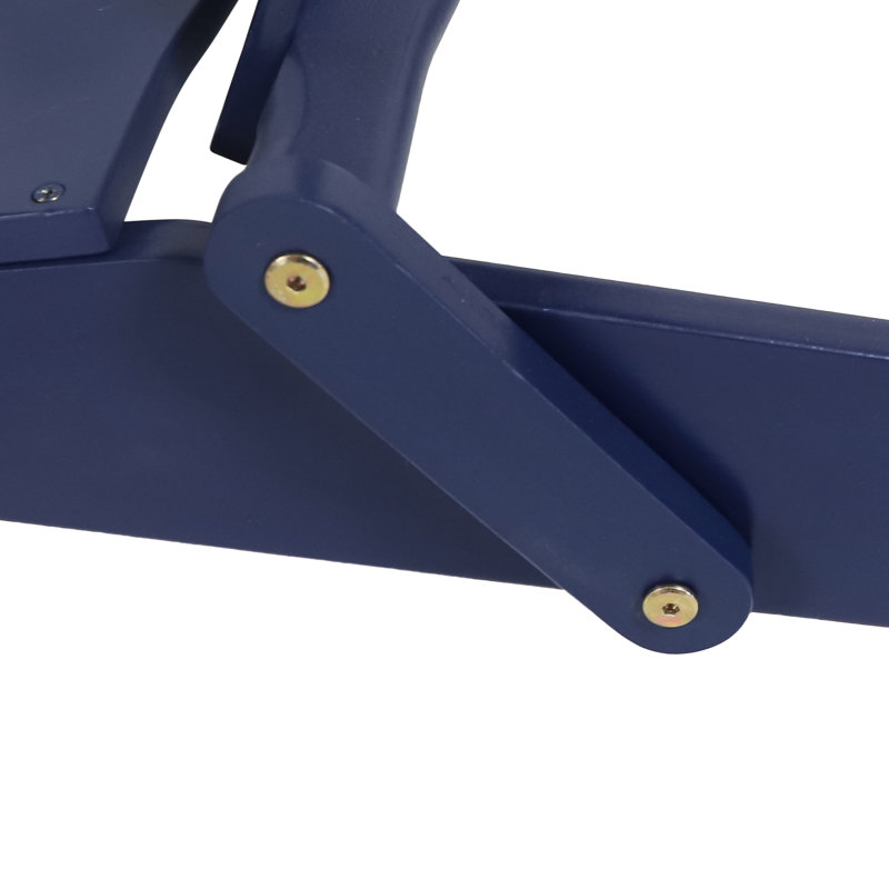 Chaise en bois bleue pour terrasse au bord de la piscine, avec porte-gobelets pliables - profondeur de 30,96 po, largeur de 36,71 po, hauteur de 34,68 po, détente extérieure de 22,08 lb, fonction profonde, large, haute,