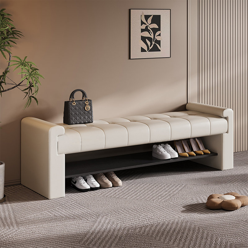 Banc rembourré, H 18,90 po x l 55,12 po x P 15,75 po, Beige