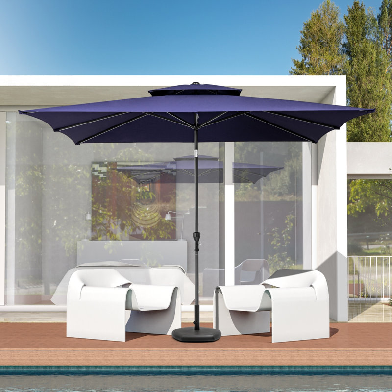 Parasol de marché rectangulaire sans base lestée 9 x 5 pi Lyndon, L 9 pi x P 5 pi, Bleu marine
