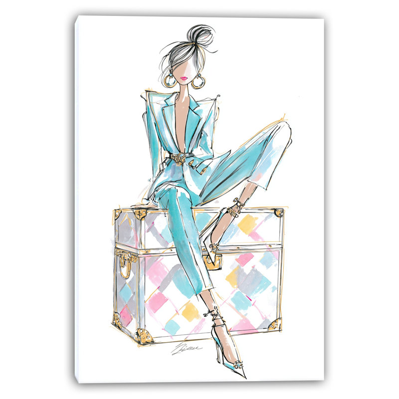 Modern Chic Pose Wrapped Canvas Wall Art