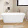 Acrylic White Bathtub 67'' x 30.7'' Freestanding Slipper Soaking Rectangular Tub with Overflow Center Drain