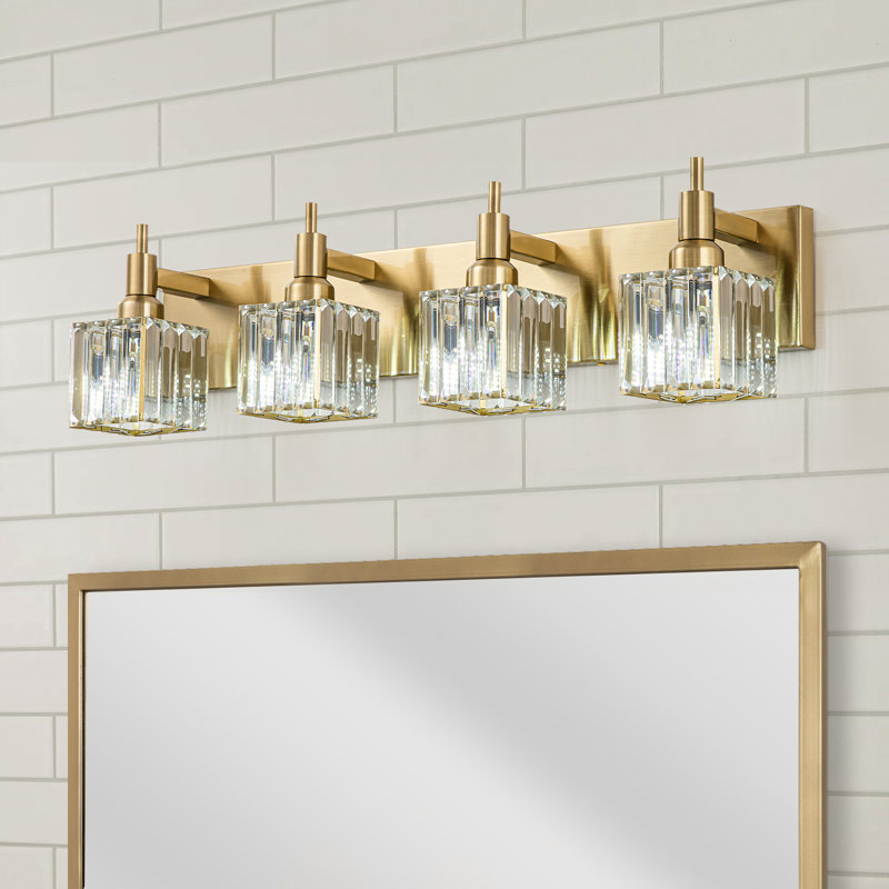 Éclairage pour meuble-lavabo à intensité variable Taevion, 4 lumières, Doré