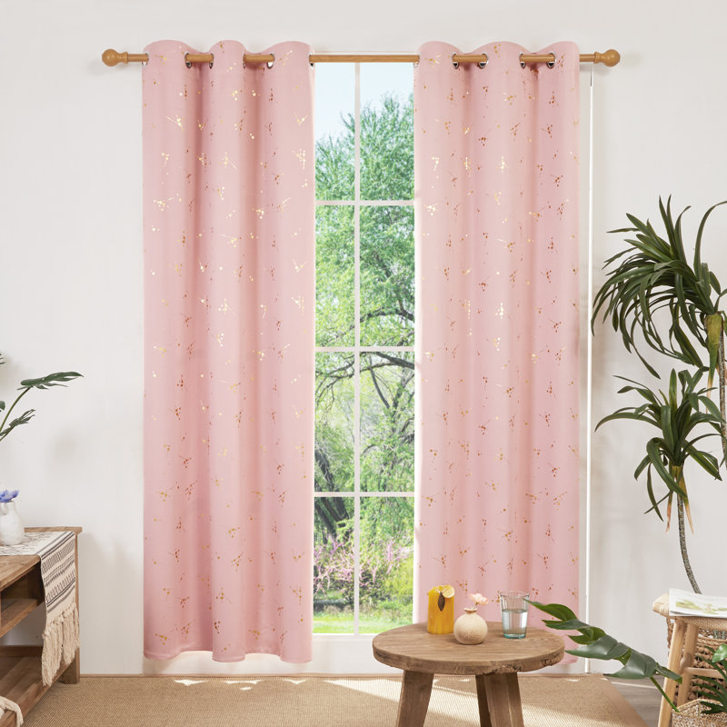 Bertie Room Darkening Thermal Curtains, Coral Pink, Width 117 x Drop 183 cm