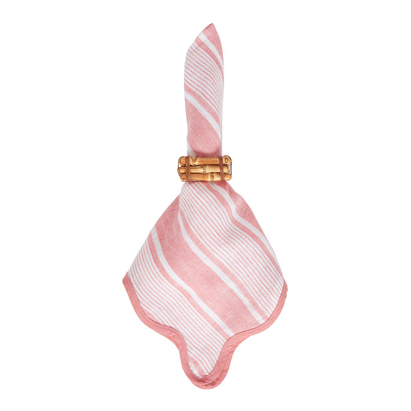 Cabana Stripe Napkins, Coral