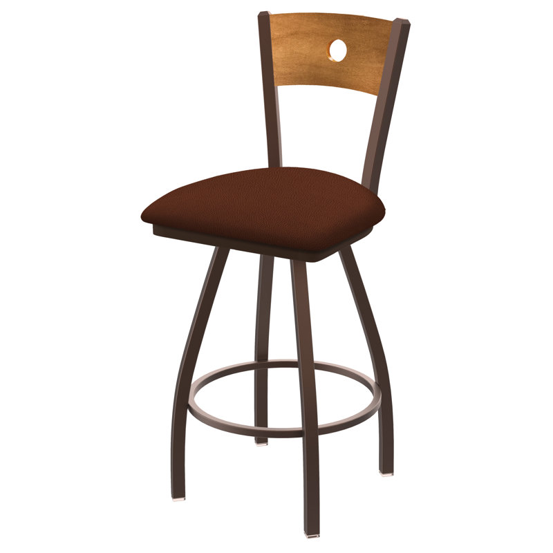 Tabouret pivotant Voltaire, Chêne naturel, Bronze, Siège Rein Rein / finition érable moyen