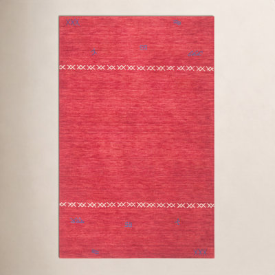 Santiago Red Handmade Wool Geometric Rug