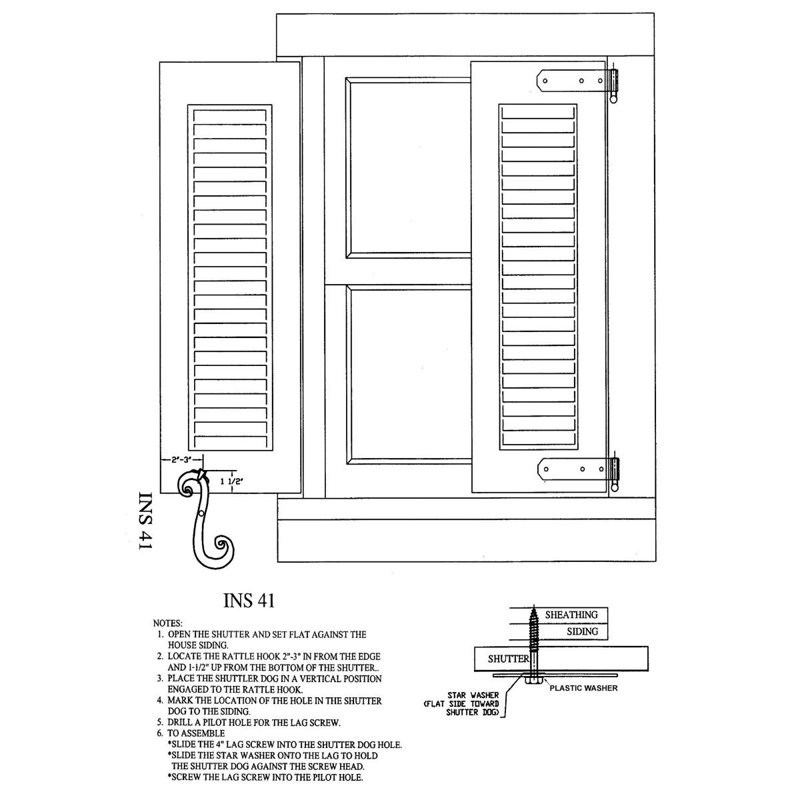 Black Steel S-Shaped Reversible Shutter Dog Pair