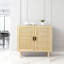 Buffet en rotin avec portes tissées à la main - Buffet de rangement multifonctionnel pour la salle à manger, la cuisine et le couloir - Console grande capacité avec tablette