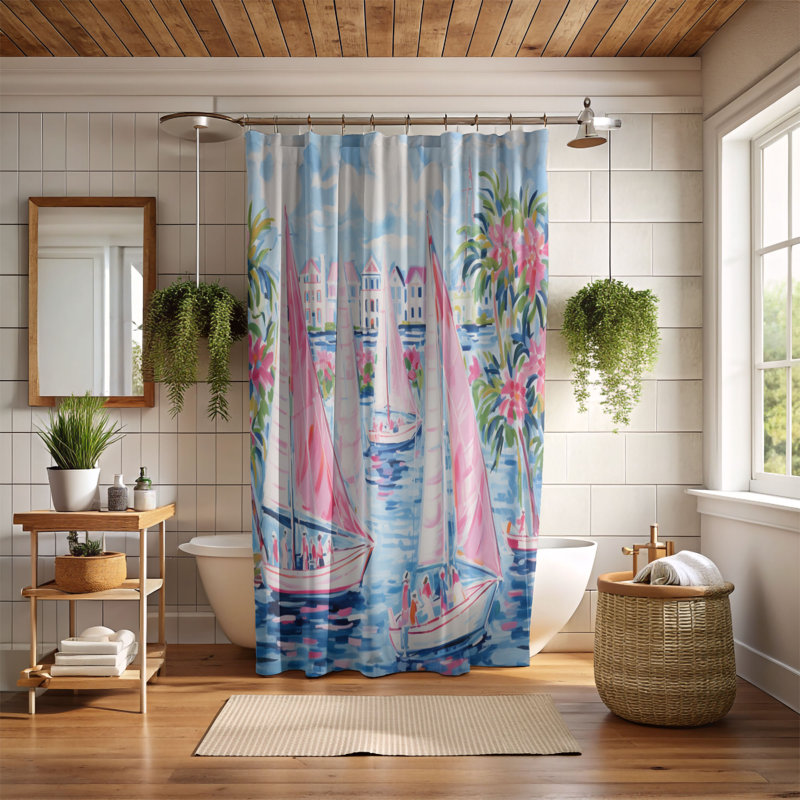 Rideau de douche standard 1 pièce Oceanic, H 74 po x l 71 po