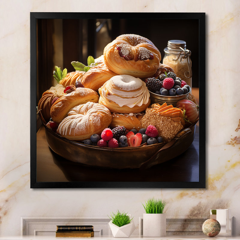 Sweet Pastries I sur toile, H 16 po x l 16 po x P 1 po, Cadre simple noir