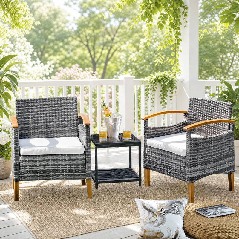 Ensemble de mobilier de patio extérieur Ensemble de mobilier d'extérieur avec table d'extérieur Ensemble de 2 chaises de patio pour l'extérieur