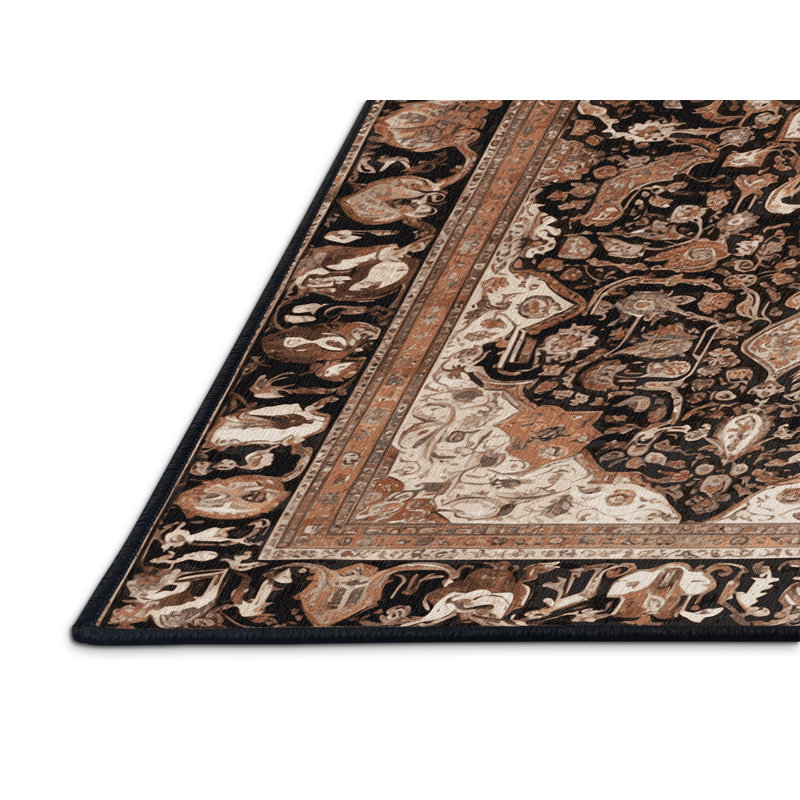 Tapis brun lavable à la machine, Carré 4 pi