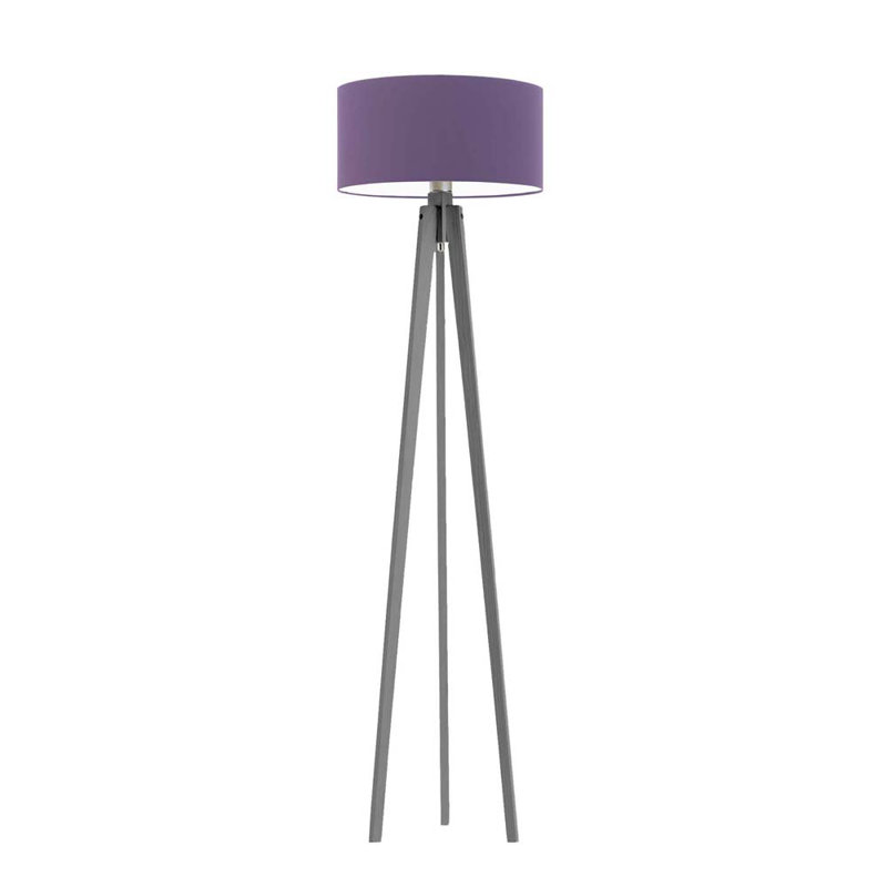 Mirada 149cm Tripod Floor Lamp, Purple/White Inside, Grey