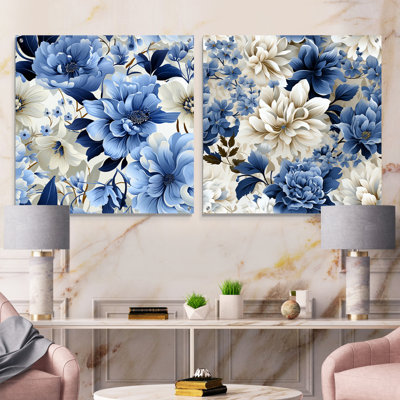 Iola - Floral Acrylic Wall Art Glass Set Of 2