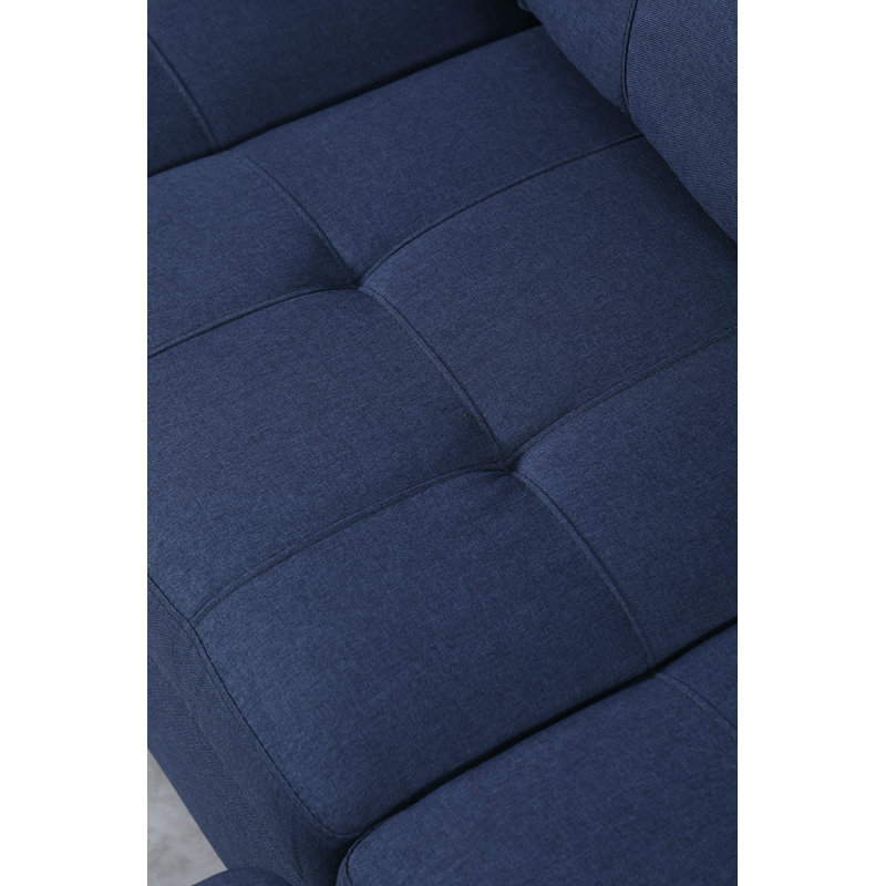 Kentrell Modular Sofa With Ottoman, Blue, 34.65" H x 101" W x 31.5" D